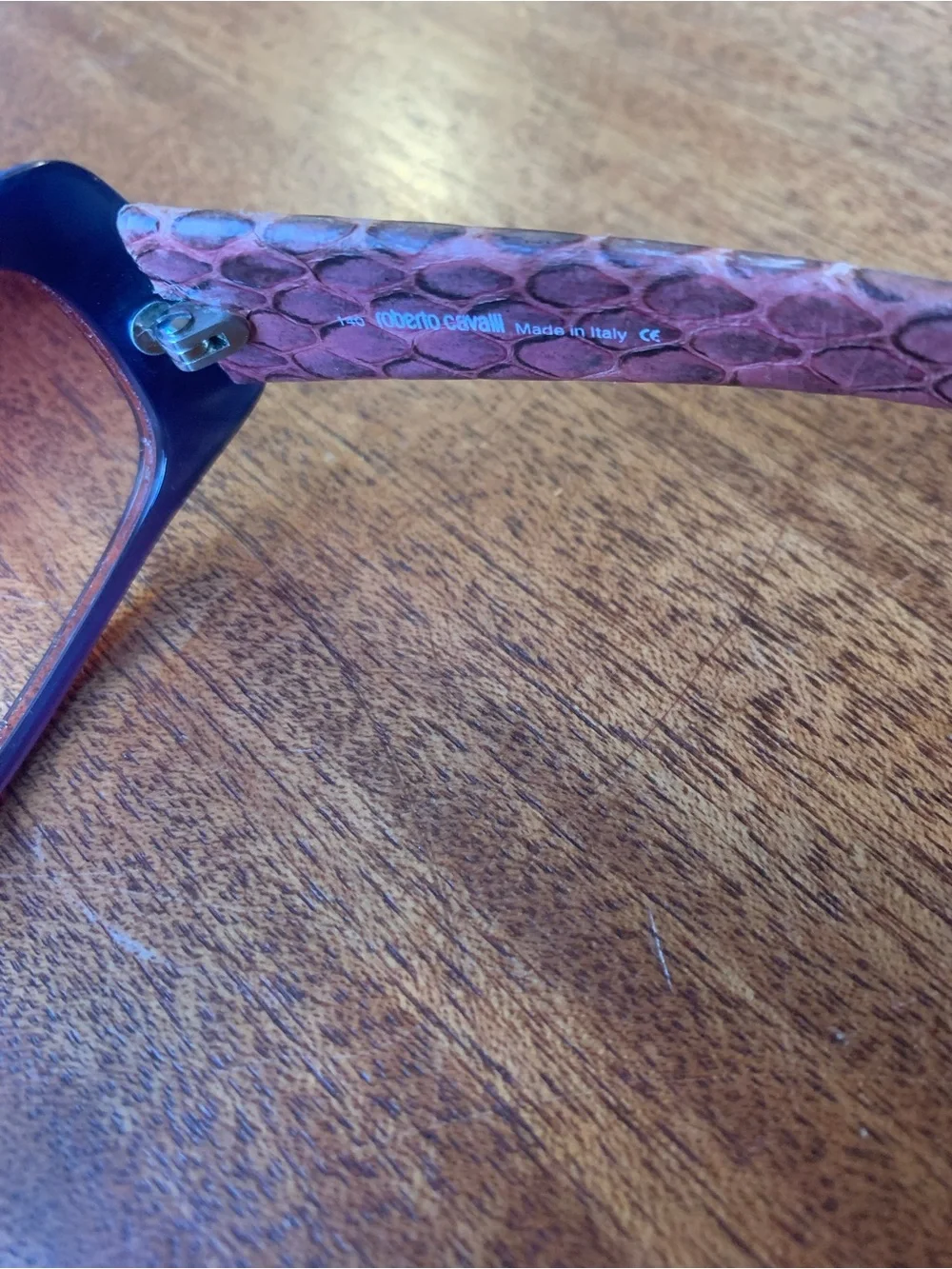 Roberto Cavalli Burgundy Frame with Pink Pattern Temples Glasses - Picture 2 of 5